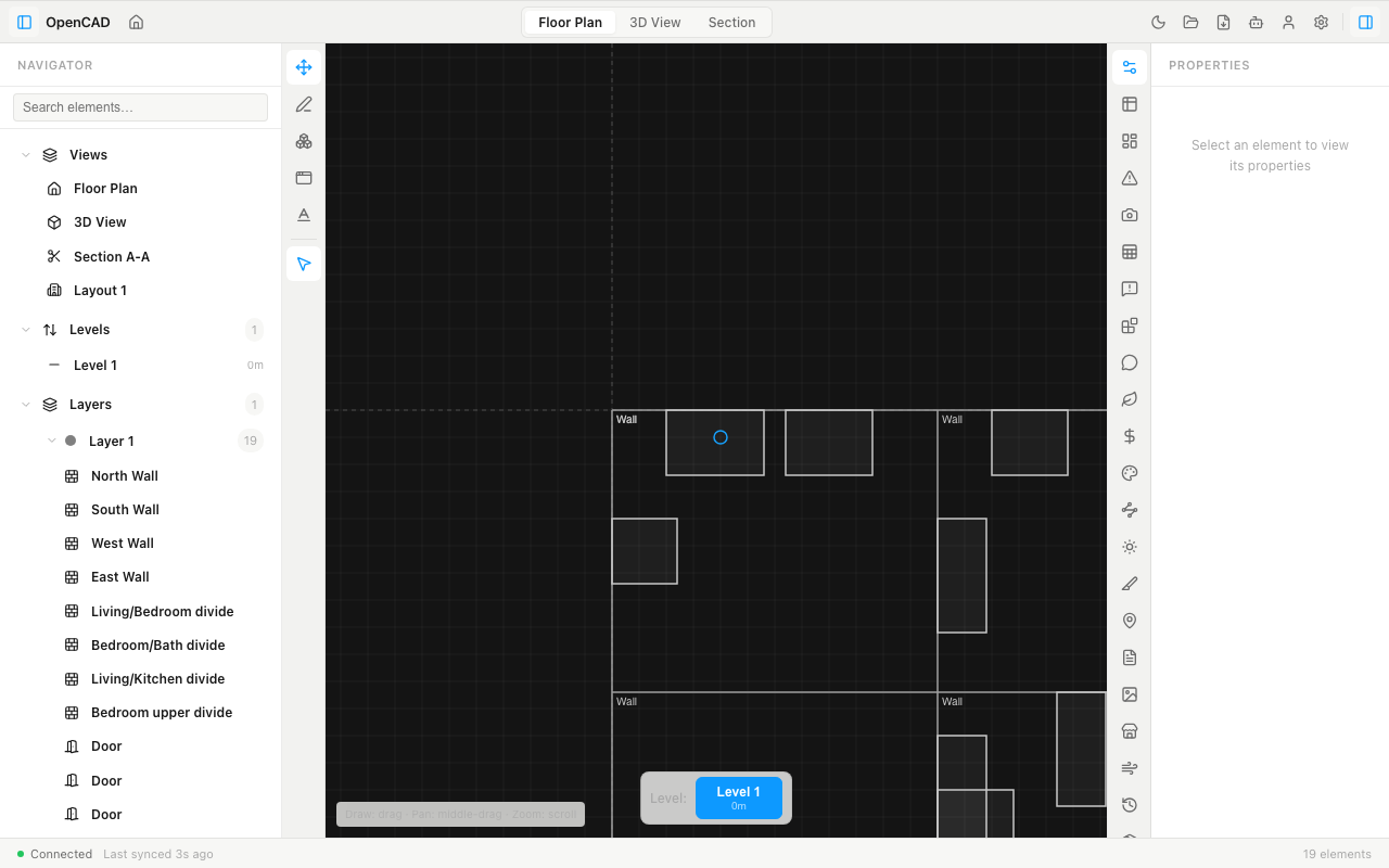 OpenCAD floor plan editor